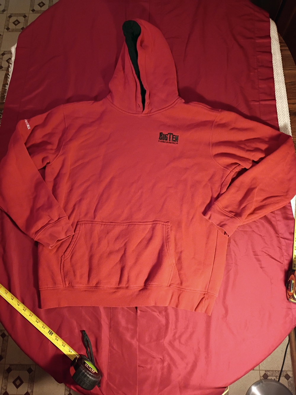 Aeropostale Red Hooded Pullover with Black Lined Hood